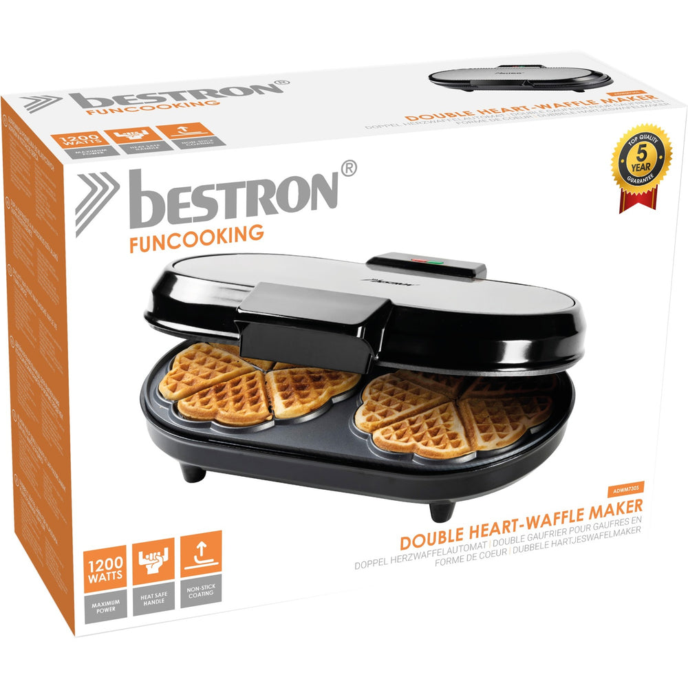 Bestron ADWM730S Double Waffle Maker para Hartvor clásico