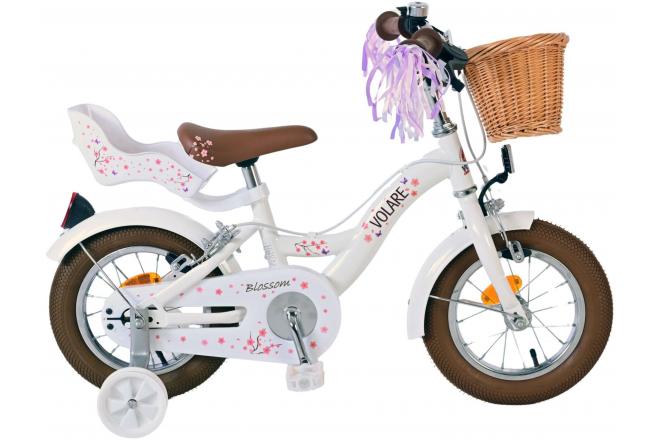 Valorare Blossom per bambini ragazze per bambini da 12 pollici freni a due mani bianchi