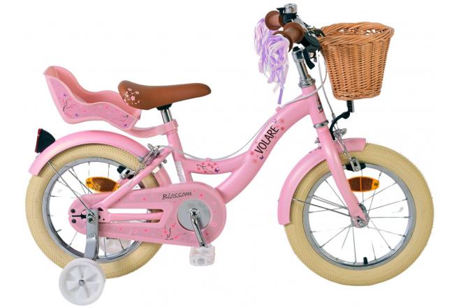 Volore Blossom Kannerbike vu Kanner vu Like 14 Zoll rosa zwee Handbremsen