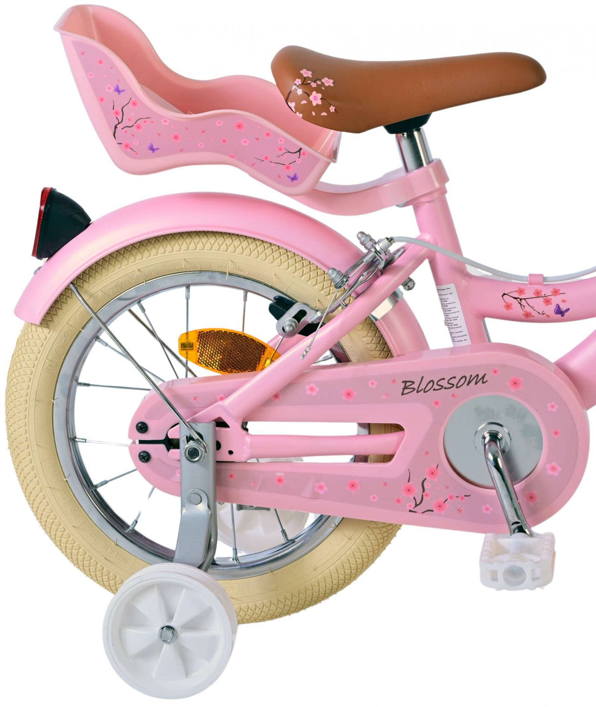 Volore Blossom Kannerbike vu Kanner vu Like 14 Zoll rosa zwee Handbremsen
