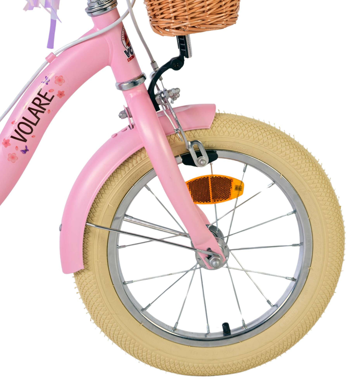 Volore Blossom Kannerbike vu Kanner vu Like 14 Zoll rosa zwee Handbremsen