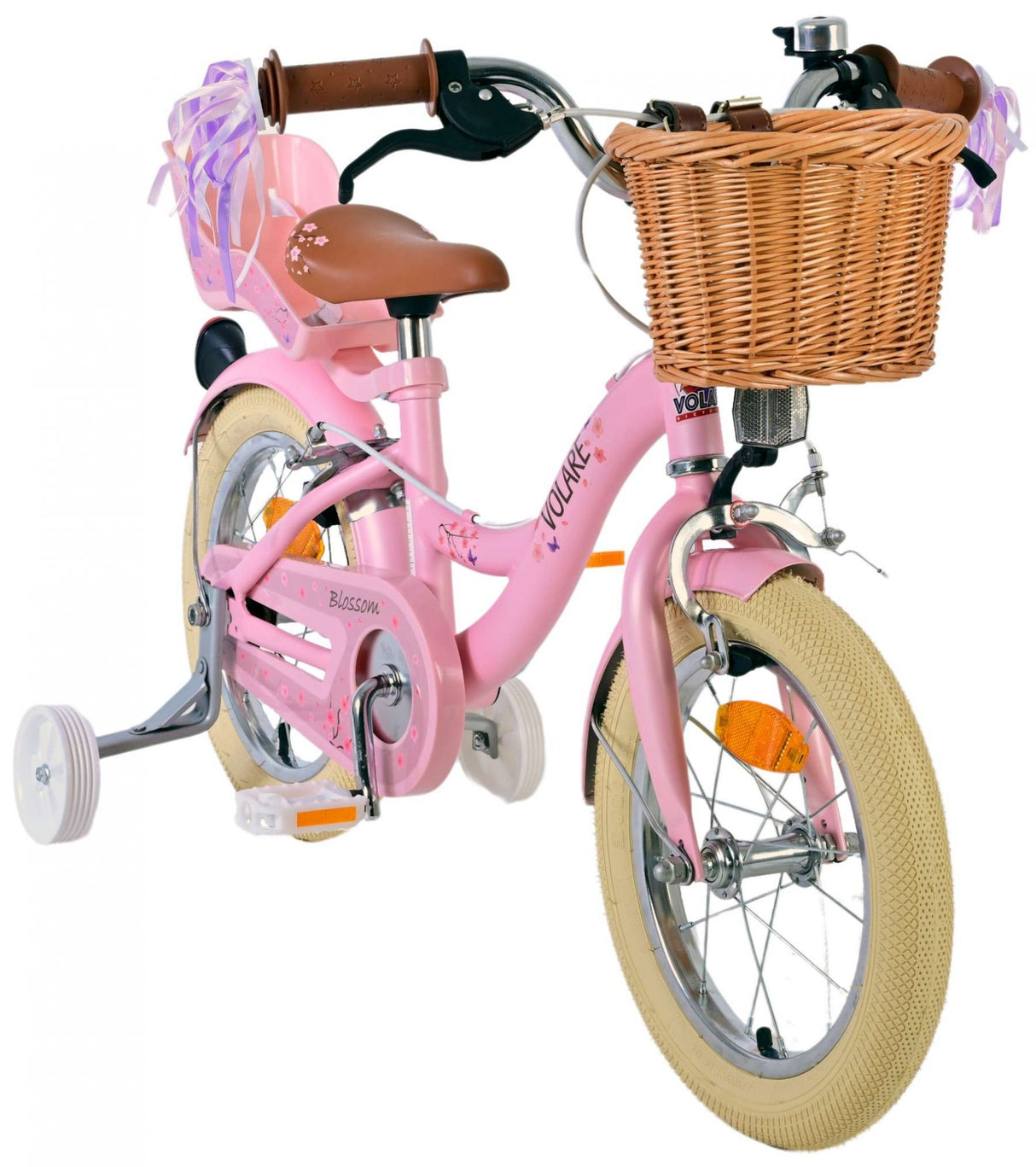 Volore Blossom Kannerbike vu Kanner vu Like 14 Zoll rosa zwee Handbremsen