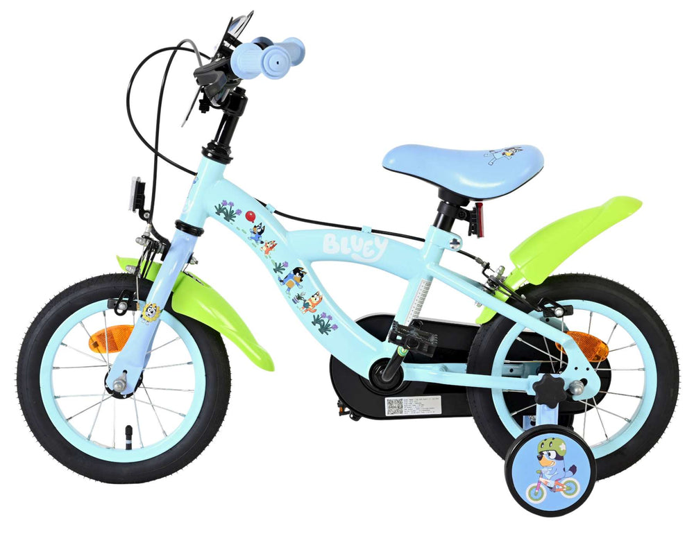 Bluey kinderfiets 12 inch - lichtblauw - twee handremmen