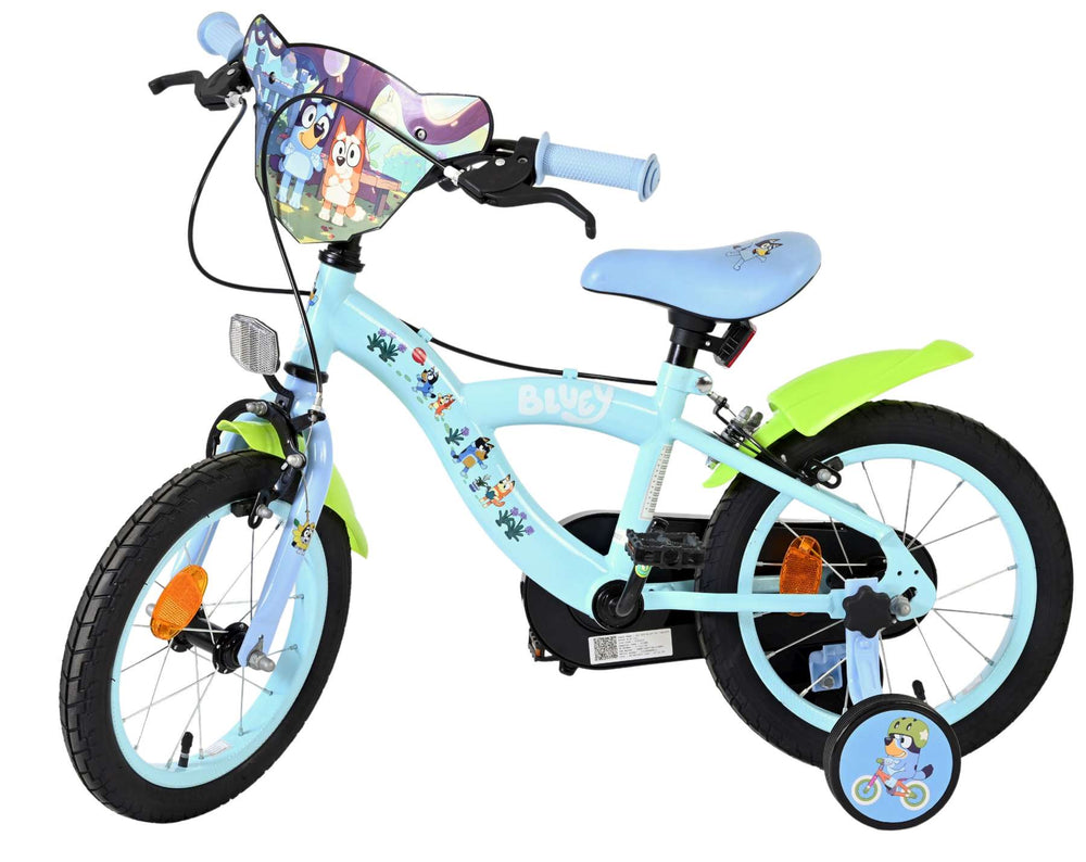 Bluey kinderfiets - 14 inch - lichtblauw - twee handremmen