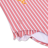 Boldlines Red White Striped Girls UV bathing suit