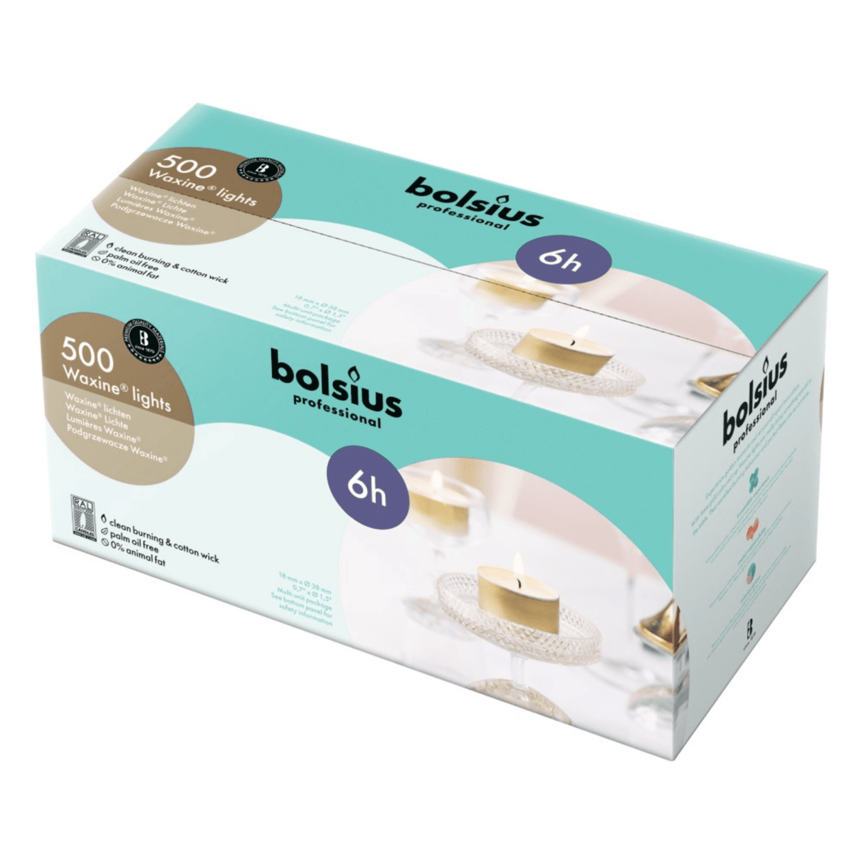 Bolsius professional waxinelichten 6 uur (500 stuks)