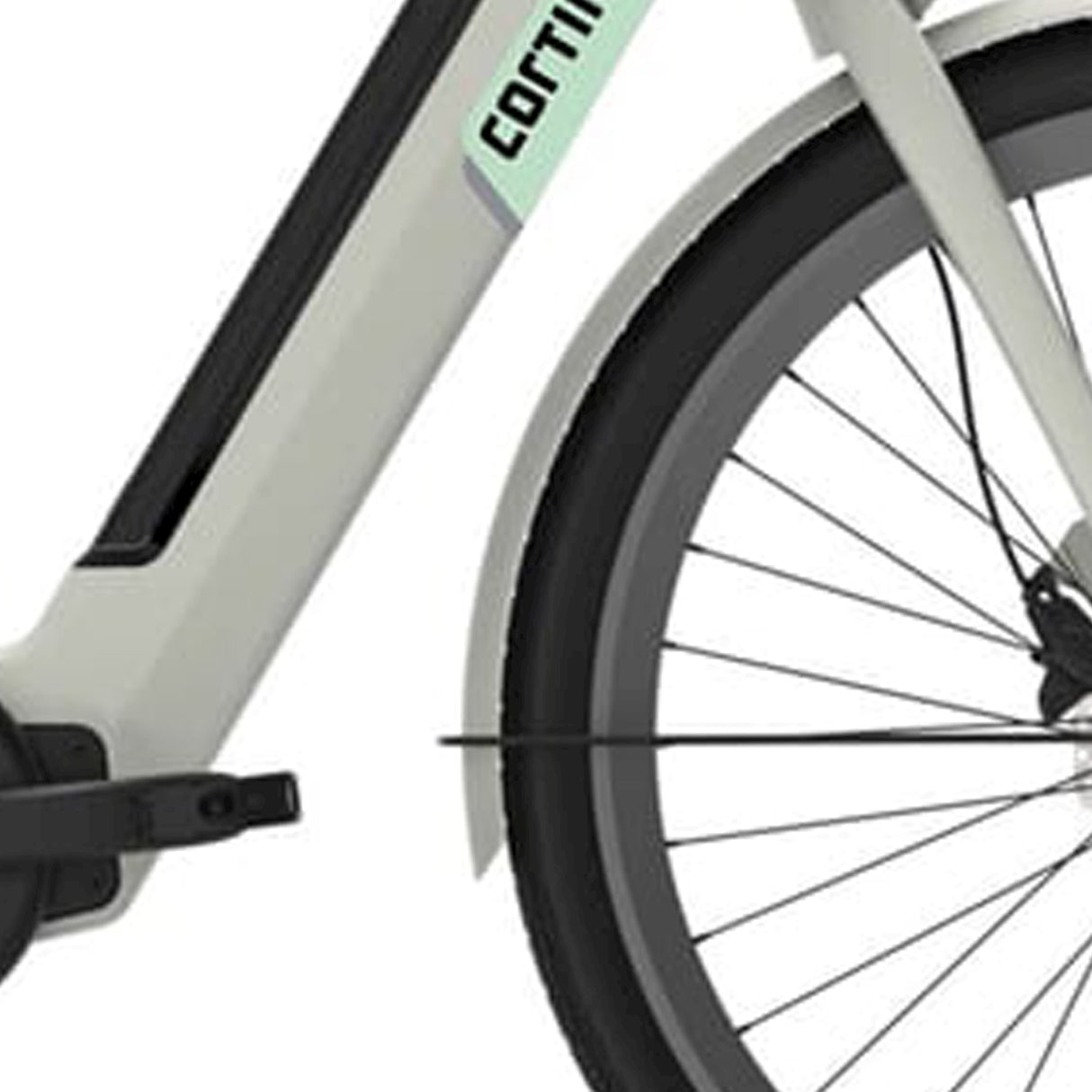 Cortina Fender fir 28 E-nite metallesche Sëlwer Matt
