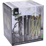 Excelente menaje para el hogar cacerola para espárragos + tapa de cristal 4,2l acero inoxidable