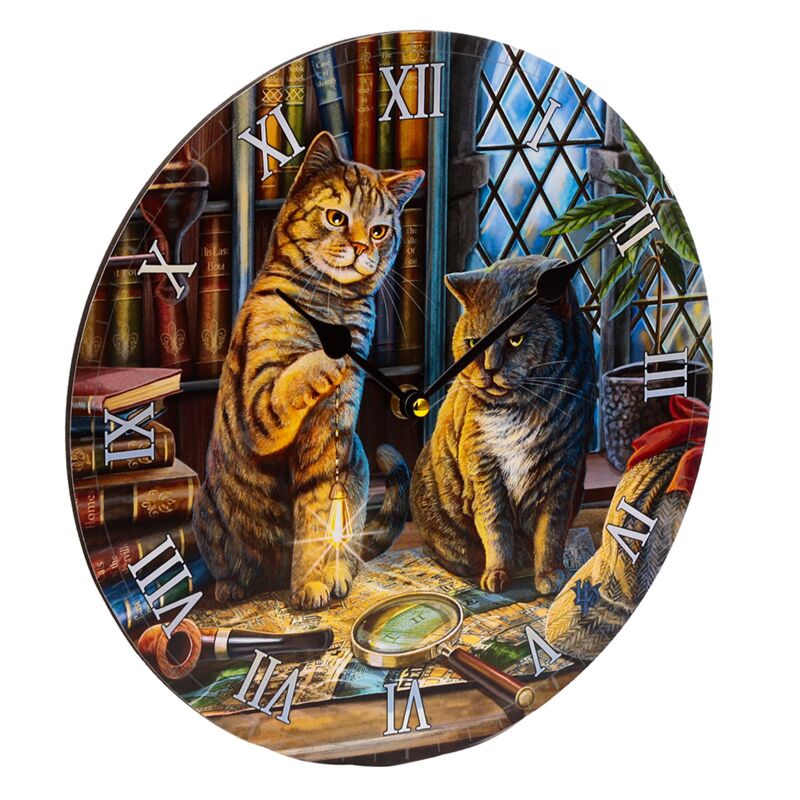 Lisa Parker Purrlock Holmes Cat Printed Clock