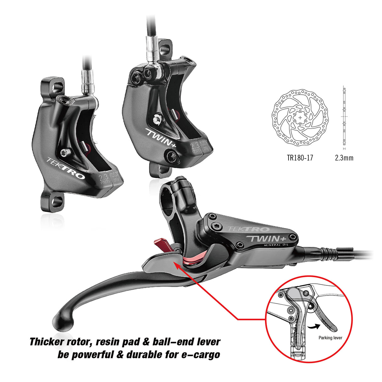 Tektro HD-E745 e-Cargo Auriga комплект лява хидравлична спирачка със сплитер