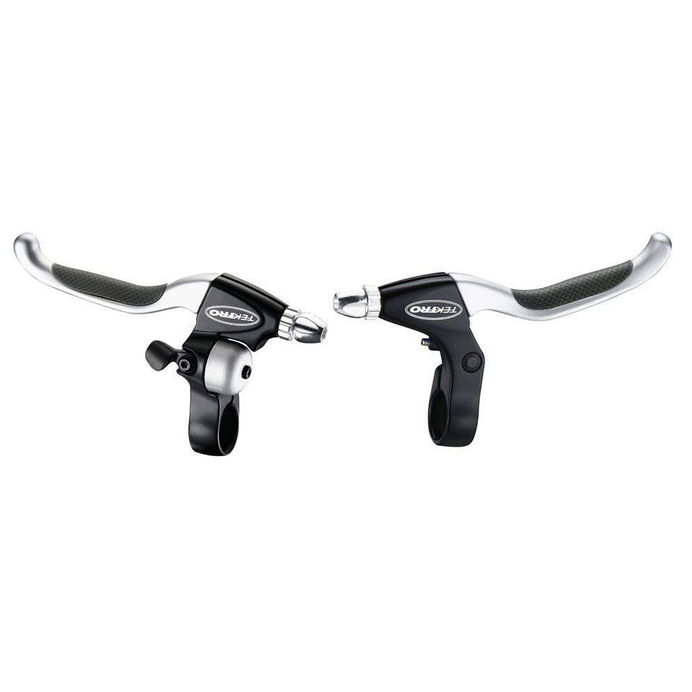 Tektro CL530TS+CL533RT ROLLERBRAKE BRAKE HANDLING SET 4-FINGER Black Satin With Bell (Hanging Pack)