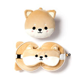 Relaxeazzz pluche shiba inu rond reiskussen slaapmask