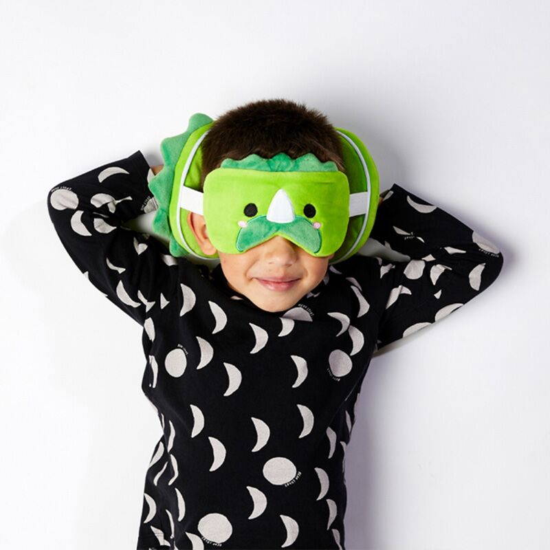 Relaxeazzz dinosaurus rond reiskussen slaapmasker