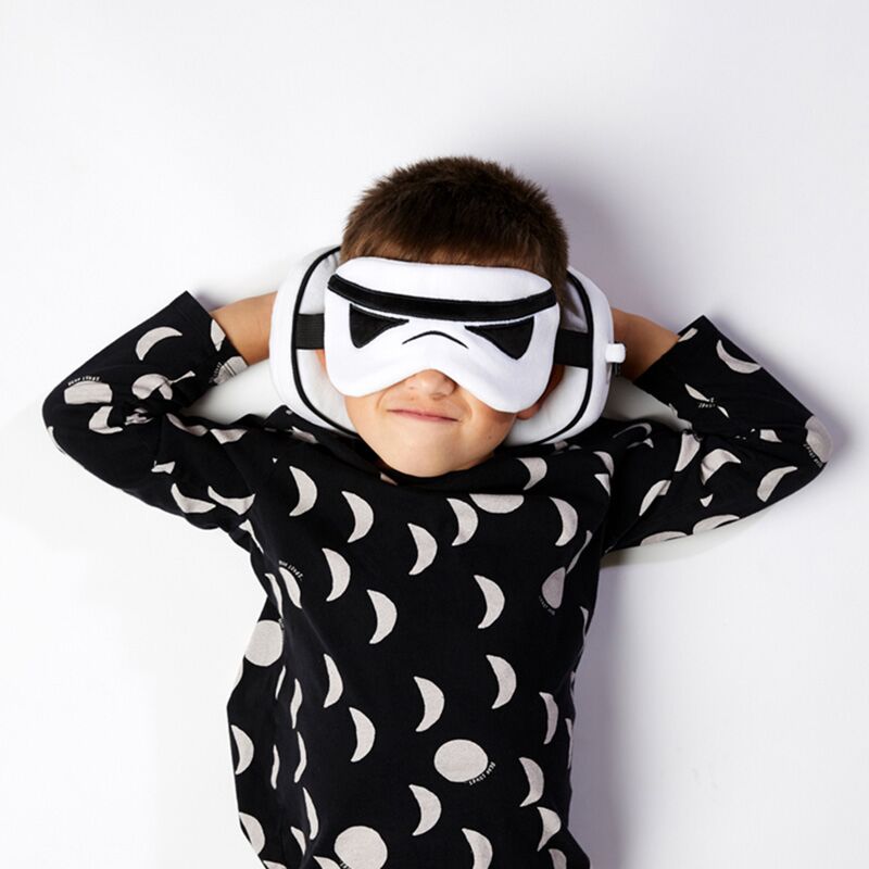 Relaxeazzz peluche, la maschera per dormire con cuscino da viaggio rotondo originale Stormtrooper