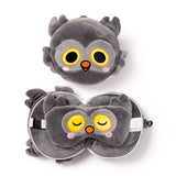 Relaxeazzz adoramals winston de uil rond reiskussen slaapmasker