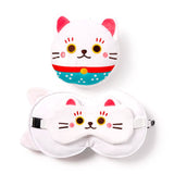 Relaxazzzz maneki neko Lucky Cat kolem cestovního polštáře Spící maska