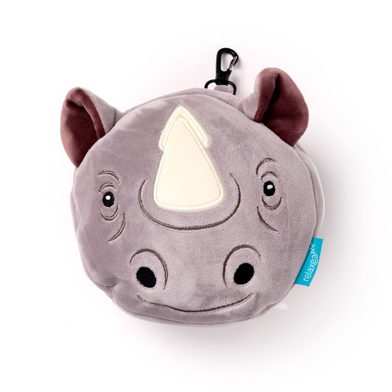 Relaxeazzz neushoorn rond reiskussen slaapmasker