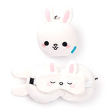 Relaxeazzz Adoramals Frances The Rabbit, maschera per dormire con cuscino da viaggio rotondo