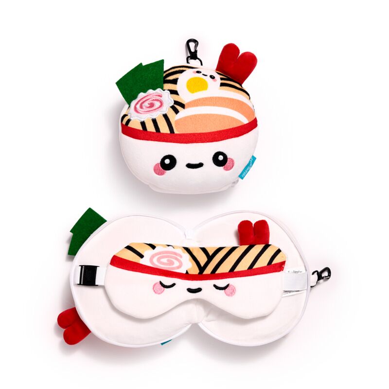 Relaxeazzz foodiemals nori de ramen bowl travel pillow sleep mask