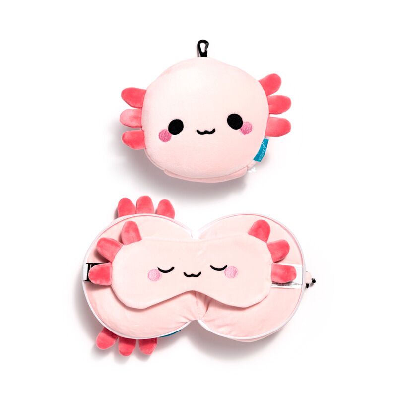 Relaxeazzz adoramals maddie de axolotl almohada de viaje para dormir