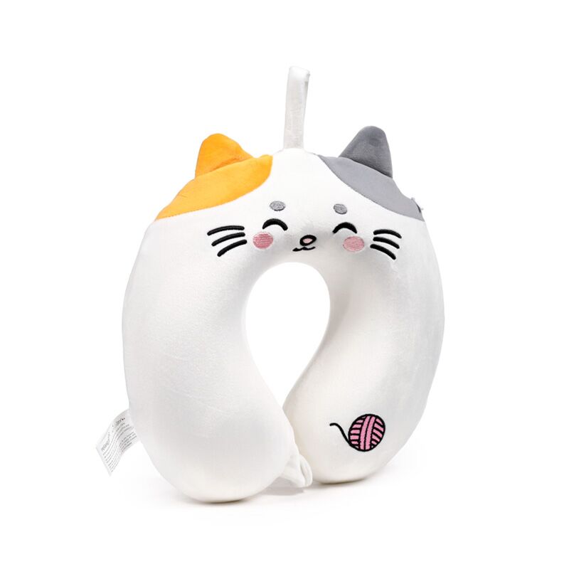 Relaxeazzz lola the cat adoramals plush memory foam neck pillow
