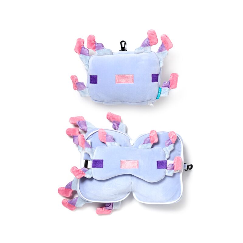 Relaxeazzz Minecraft Axolotl runde Reisekissen-Schlafmaske