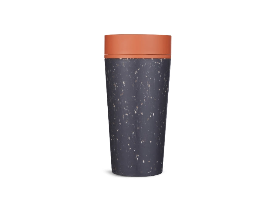 Circular Co. šálek kávy - kruhový šálek - černý oranžový - 340 ml