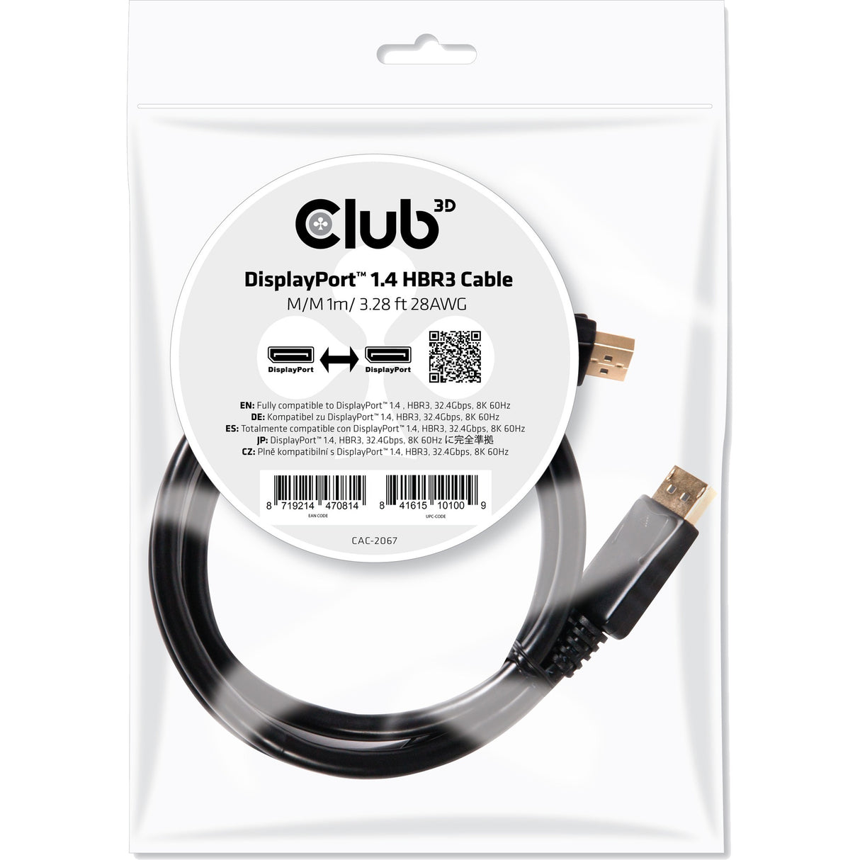 Club 3D DisplayPort 1.4 DisplayPort 1.4 Moški moški