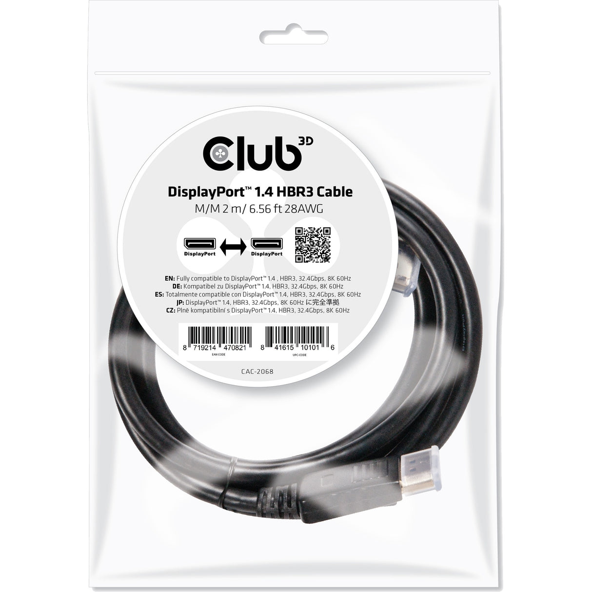 Club 3D DisplayPort 1.4 DisplayPort 1.4 Moški moški
