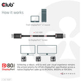 Club 3D DisplayPort 2.1 Dvosmerni VESA DP80 certificiran