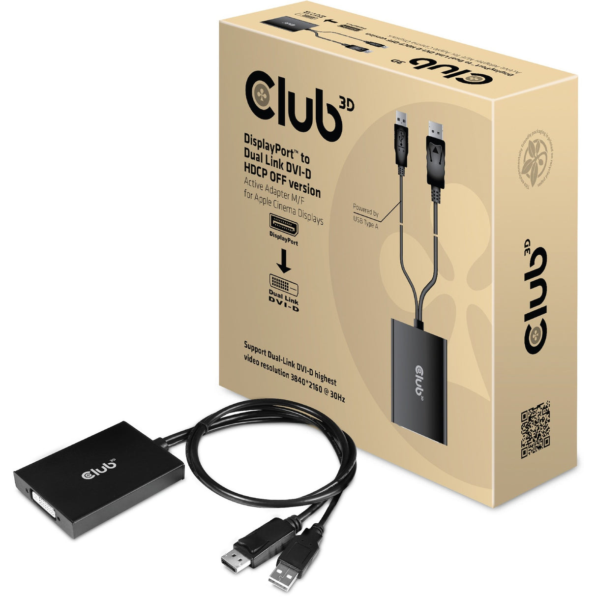 Club 3D DisplayPort to Dual Link DVI-D HDCP Off Version AC