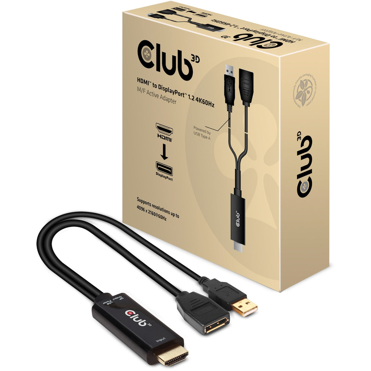 Club 3D HDMI til DisplayPort aktiv adapter