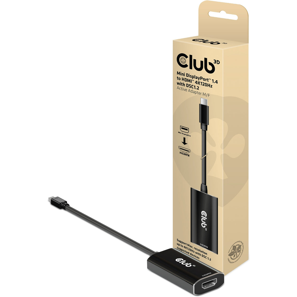 Club 3D Mini DisplayPort 1.4> HDMI con DSC1.2 Active