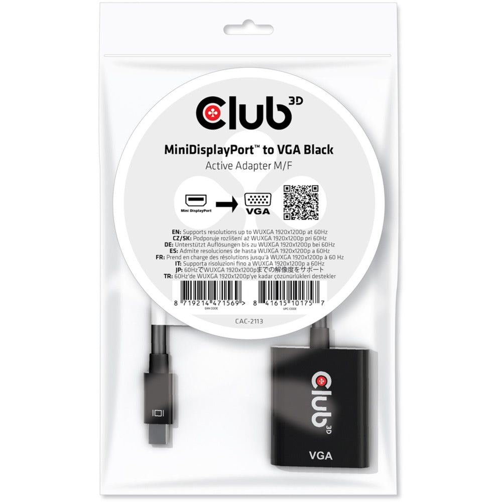 Club 3D Mini DisplayPort à VGA Adaptateur actif