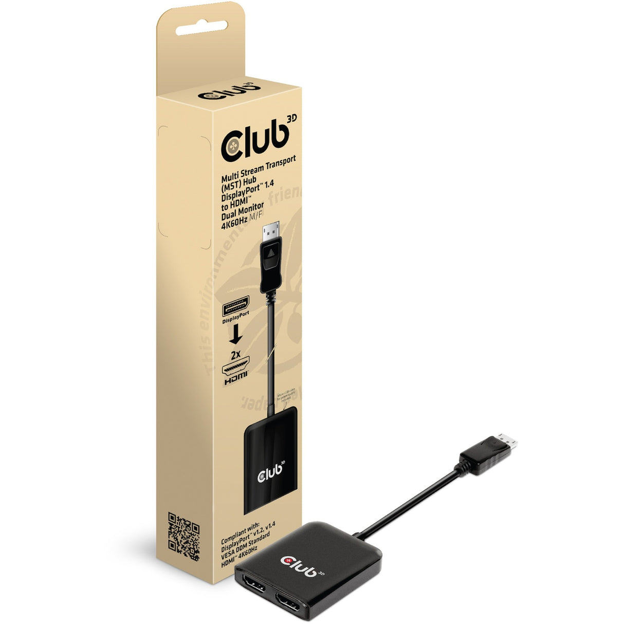 Club 3D Multi Stream Transport Hub Displayport 1.4 do 2x