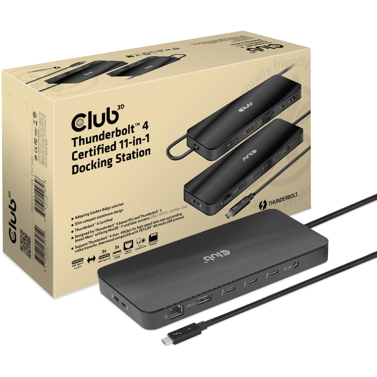 Club 3D Thunderbolt 4 Certified 11-in-1 dokovací stanice