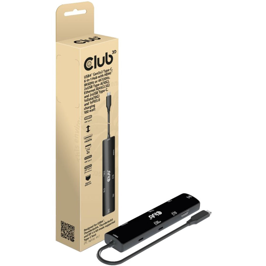 Club 3D USB4 Gen3x2 Type-C, 6-in-1 Hub