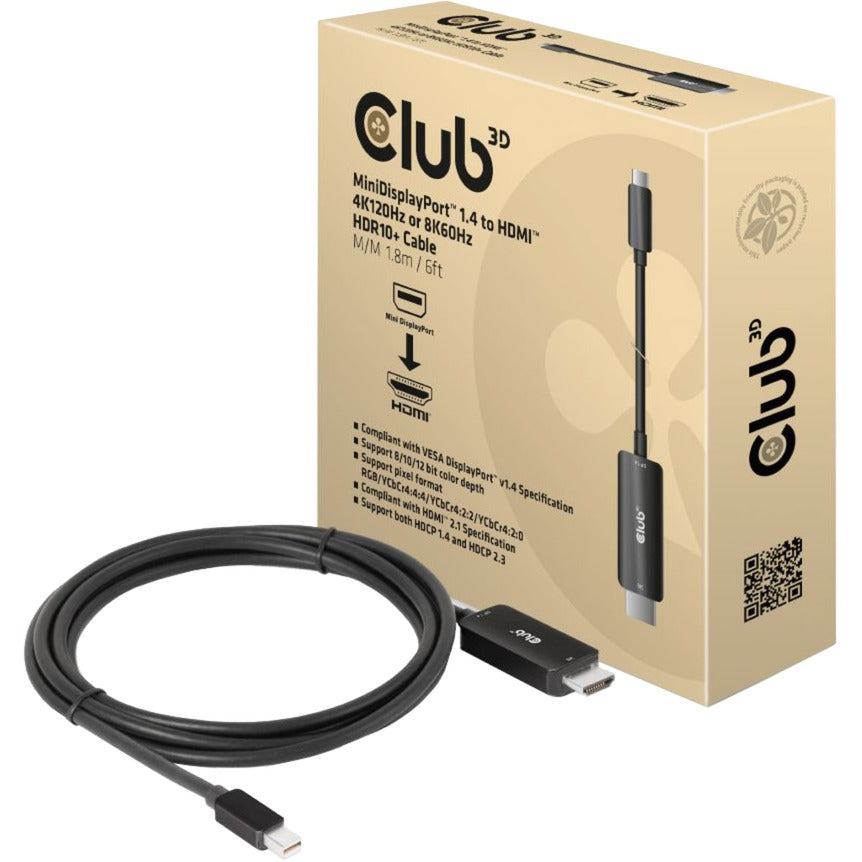 Club 3D Mini DisplayPort 1.4 a HDMI