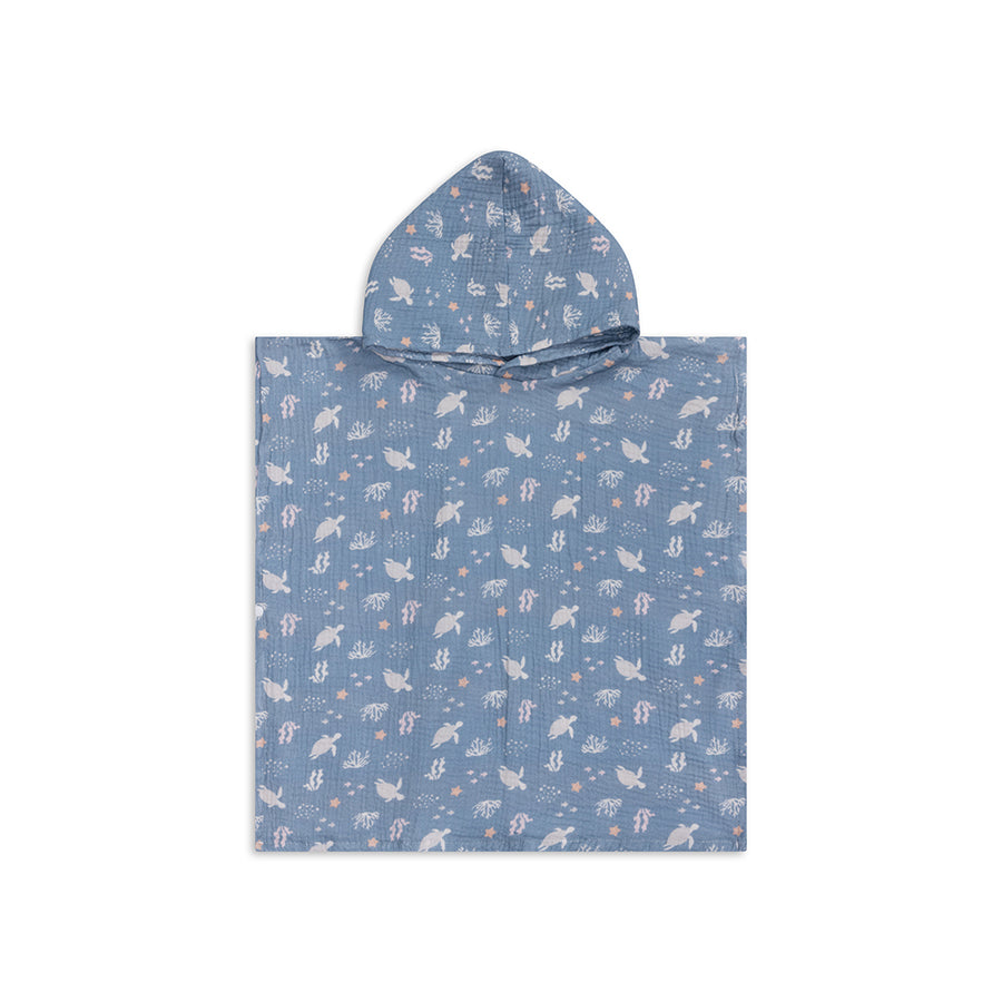 Coral bliss | multicolored hydrophilic beach poncho 52 x 52 cm