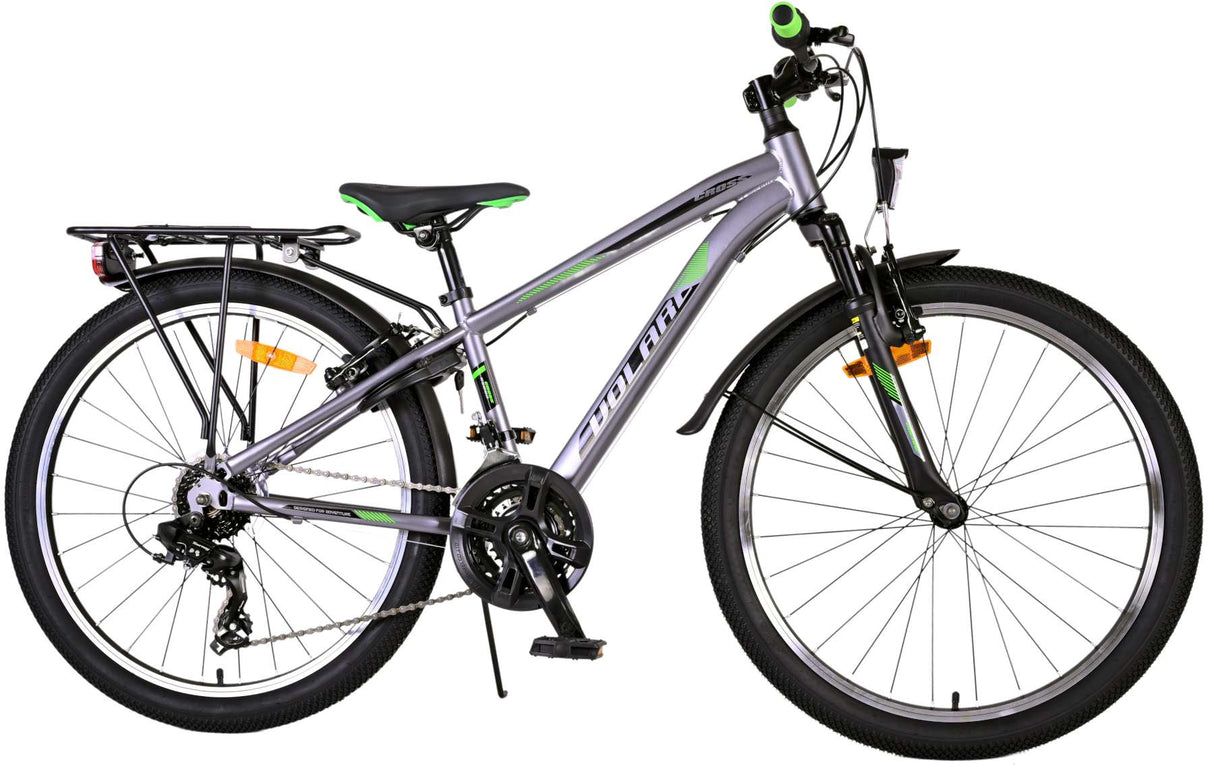 Bicicleta para niños Volare Cross - Niños - 24 pulgadas - gris - 18 engranajes - Dos frenos de mano