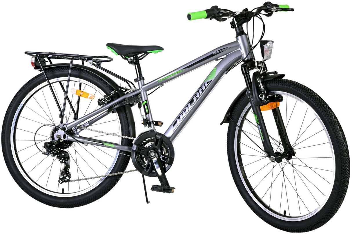 Bicicleta para niños Volare Cross - Niños - 24 pulgadas - gris - 18 engranajes - Dos frenos de mano