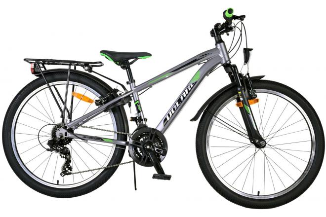 Bicicleta para niños Volare Cross - Niños - 24 pulgadas - gris - 18 engranajes - Dos frenos de mano