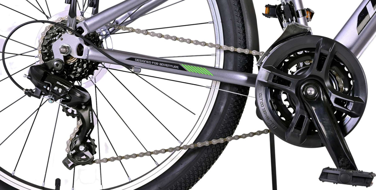 Bicicleta para niños Volare Cross - Niños - 24 pulgadas - gris - 18 engranajes - Dos frenos de mano