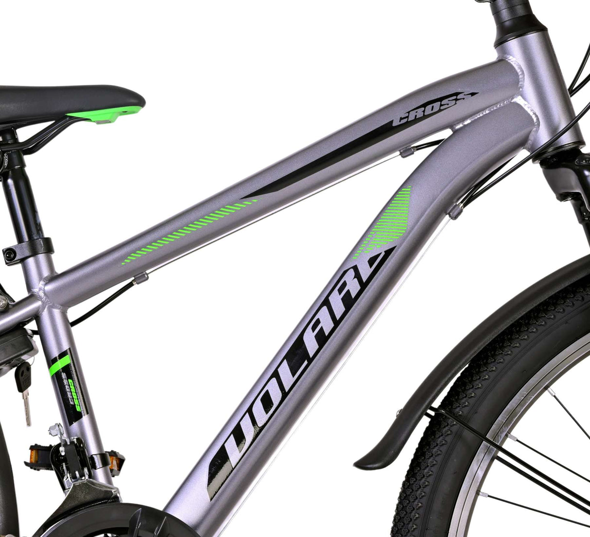 Bicicleta para niños Volare Cross - Niños - 24 pulgadas - gris - 18 engranajes - Dos frenos de mano