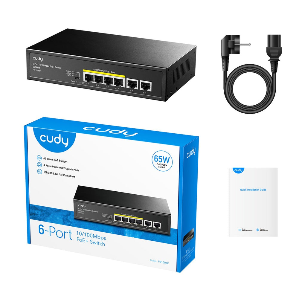Switch Cudy 6 porte 10 100m poe+