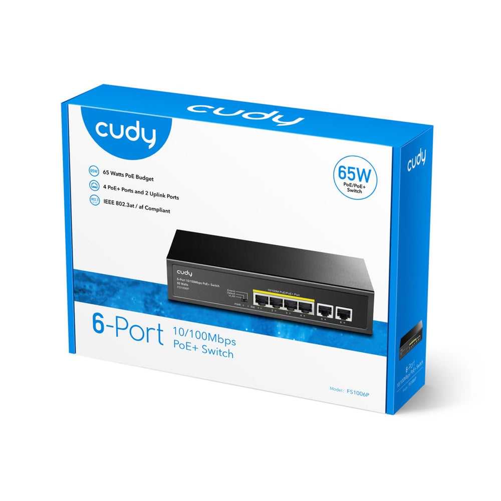 Switch Cudy 6 porte 10 100m poe+
