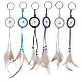 Mini Feathers Dream Catcher nyckelring med pärlor
