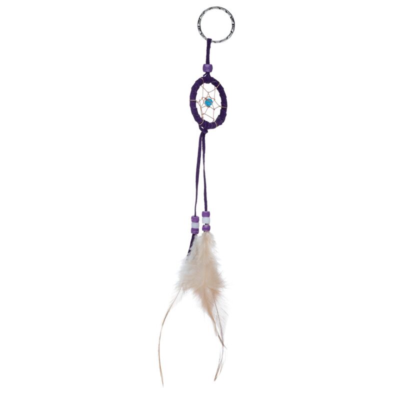 Mini Feathers Dream Catcher nyckelring med pärlor