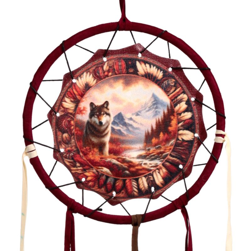 Autumn wolf dream catcher 16cm