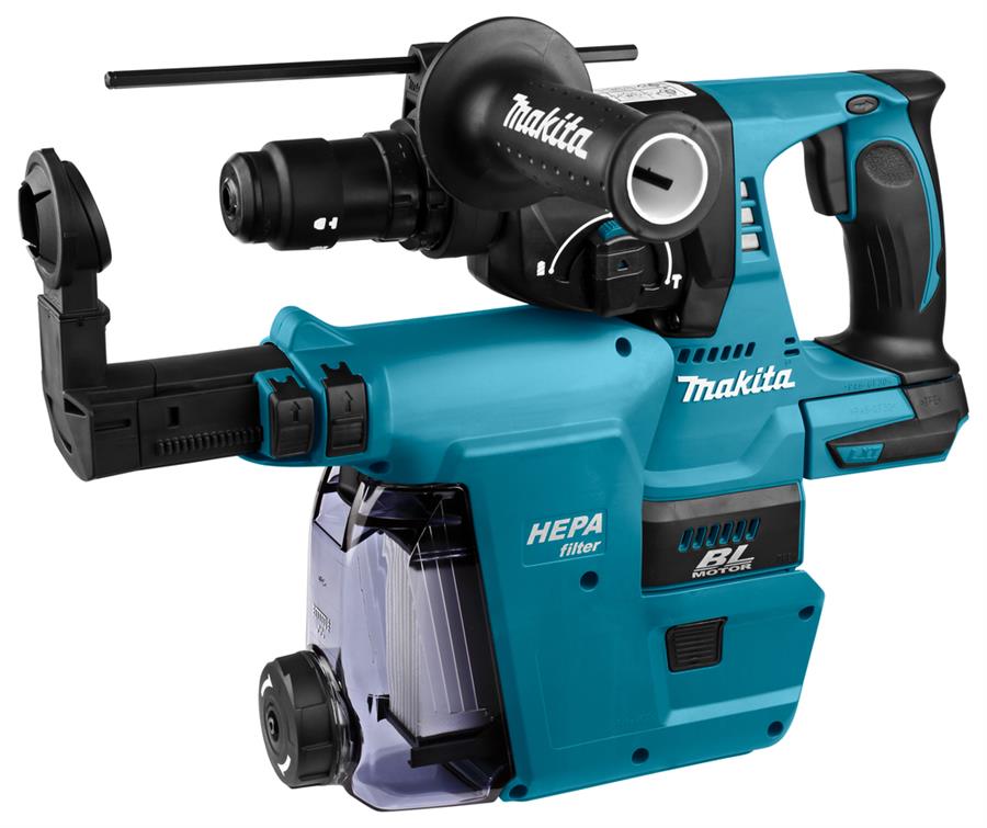 Makita accu combihamer 18v naked met stofafzuiging